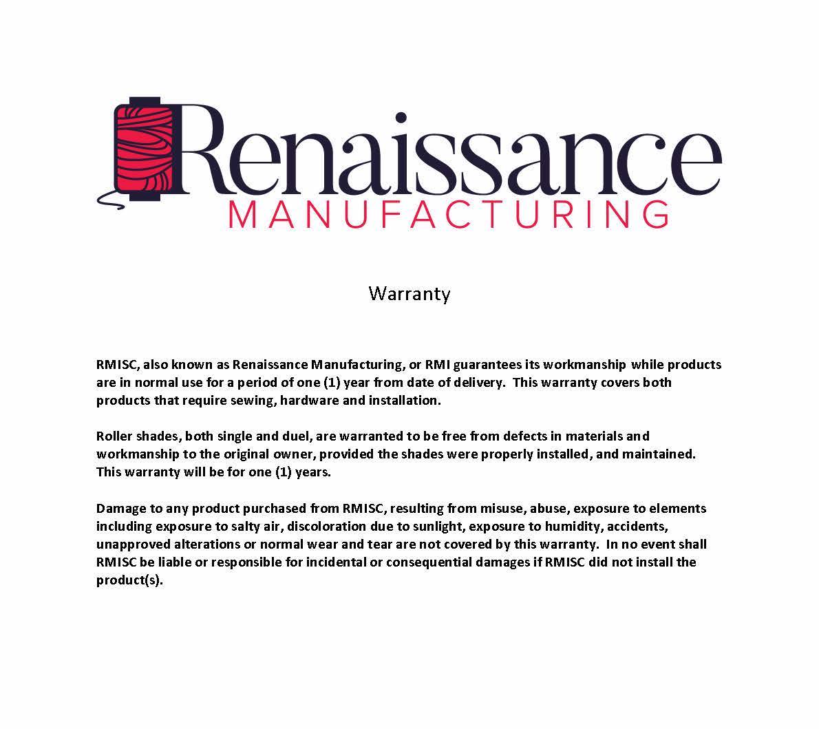 RMISC Product Warranty